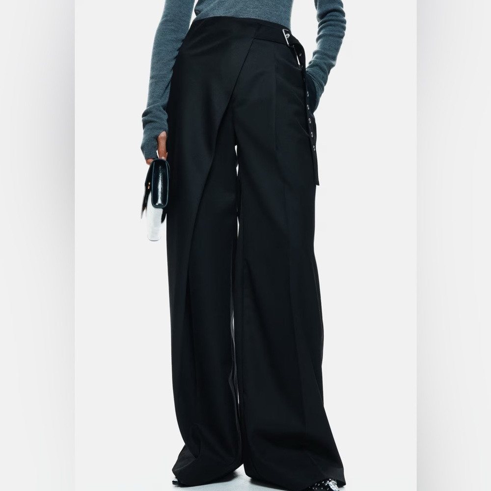 A/w wool blend wrap-detail pants 16